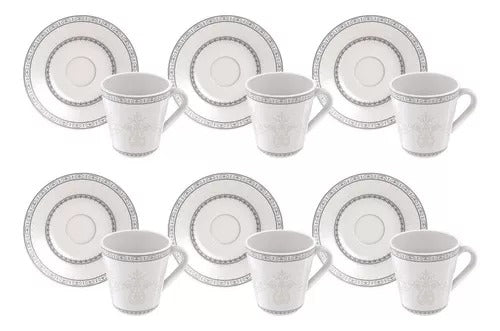 Conjunto De 6 Xicaras Com Pires Porcelana 70ml Tramontina Conjunto De 6 Xicaras Com Pires Porcelana 70ml Tramontina